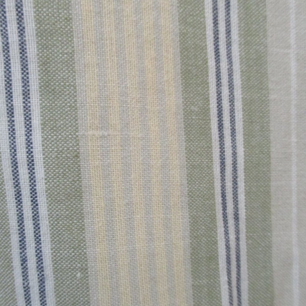 Linen Cotton Short Sleeve Oxford Shirt sz M Beige Striped - Picture 8 of 11